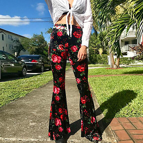 

Cosplay Retro Vintage Hippie 1970s Disco Pants Trousers Women's Costume Black / White / Sky Blue Vintage Cosplay Party Daily Pantsuit / Jumpsuit