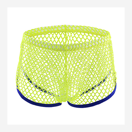 

Men's Mesh Boxers Underwear - Asian Size 1 Piece Low Waist Black White Yellow M L XL