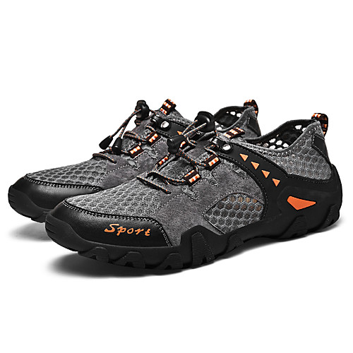 

Men's Sandals Casual Daily Walking Shoes PU Breathable Non-slipping Wear Proof Black Khaki Gray Summer