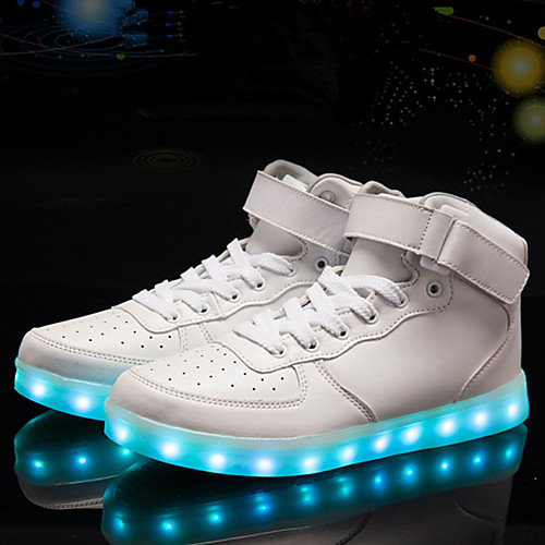 

Men's Light Soles PU Fall & Winter Sporty / LED / Casual Sneakers Walking Shoes Waterproof Black / White / Red / Party & Evening / Party & Evening