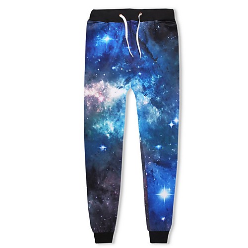 

Men's Basic Sweatpants Pants Galaxy Full Length Blue
