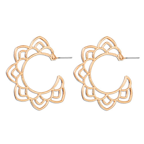 

Women's Hoop Earrings Hollow Out European Trendy Fashion Modern Earrings Jewelry Gold / Silver For Party Carnival Holiday Work Festival 1 Pair
