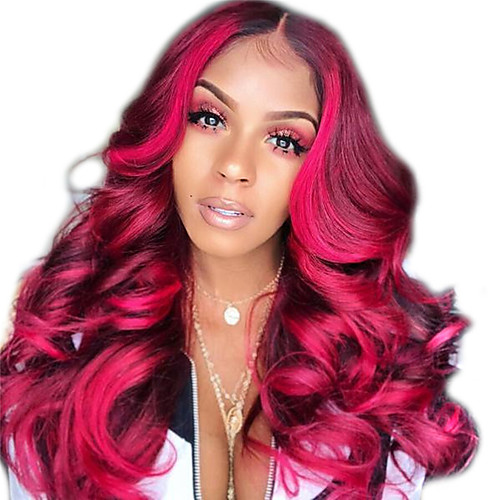 

Synthetic Wig kinky Straight Middle Part Wig Long Dark Red Synthetic Hair 12 inch Women's Women Red