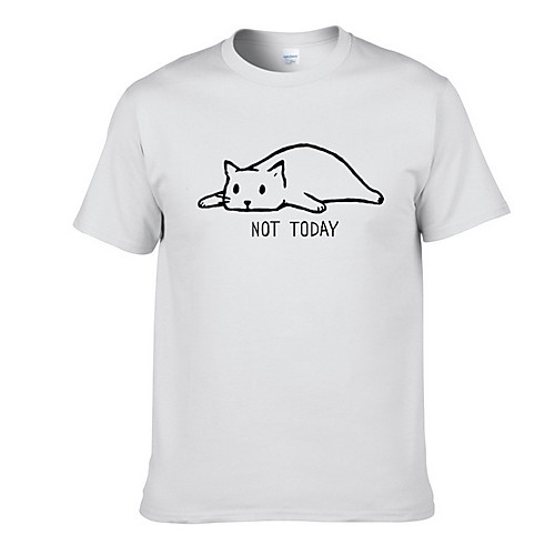 

Men's Graphic Slim T-shirt - Cotton Round Neck Wine / White / Black / Blue / Red / Yellow / Blushing Pink / Navy Blue
