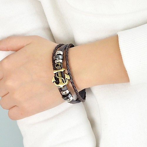 

Women's Wrap Bracelet Anchor Anchor Stylish Mariner PU(Polyurethane) Bracelet Jewelry Black / Coffee For Daily