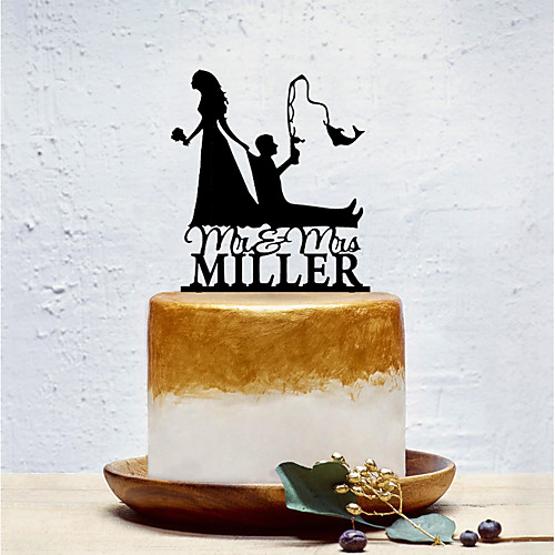 

Cake Topper Classic Theme / Creative / Wedding Personalized / Romantic Acrylic Wedding / Birthday with Solid 1 pcs OPP