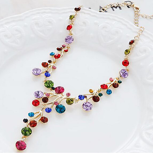 

Women's Y Necklace Tassel Fringe Rainbow Fashion Sweet Zircon Glass Chrome Rainbow 50 cm Necklace Jewelry 1pc For Street Daily