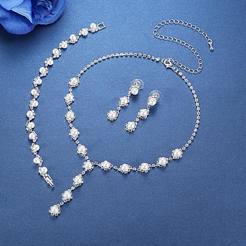 

Women's Bridal Jewelry Sets Classic Elegant Sweet Imitation Pearl Earrings Jewelry White For Wedding Party 1 set