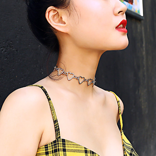 

Women's Choker Necklace Necklace Romantic Elegant Chrome Gold Silver 27 cm Necklace Jewelry 1pc For Engagement Gift Daily Holiday Festival