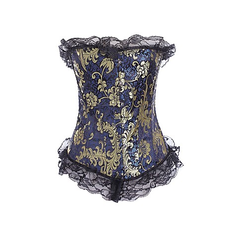 

Women's Hook & Eye Underbust Corset / Overbust Corset - Voiles & Sheers / Lace Printing, Modern Style / Basic Silver S M L