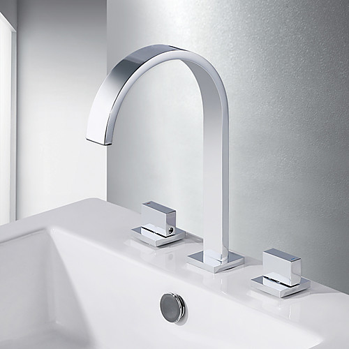 

Bathroom Sink Faucet - Waterfall Chrome Widespread Two Handles Three HolesBath Taps