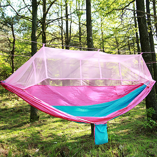

Camping Hammock with Mosquito Net Outdoor Portable Ultra Light (UL) Anti-Mosquito Parachute Nylon with Carabiners and Tree Straps for 2 person Camping / Hiking Outdoor Travel Jacinth Gray Camouflage