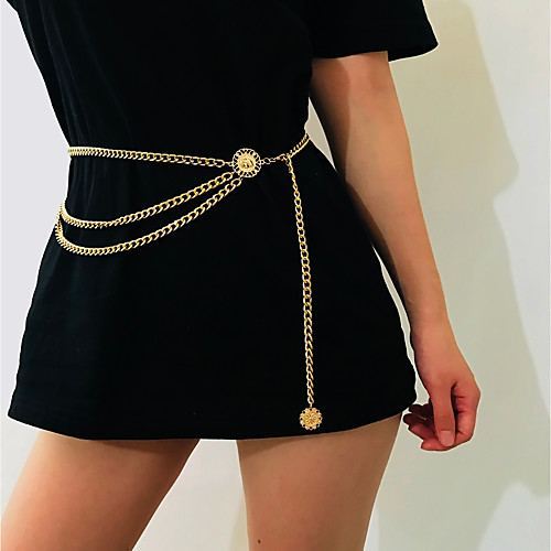 

Waist Chain Women's Body Jewelry For Party Gift Aluminum Alloy Gold Silver 1pc