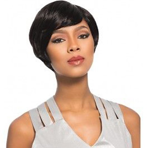 

Synthetic Wig Natural Straight Pixie Cut Wig Short Jet Black Synthetic Hair 8 inch Women's Synthetic Natural Hairline Comfy Black BLONDE UNICORN