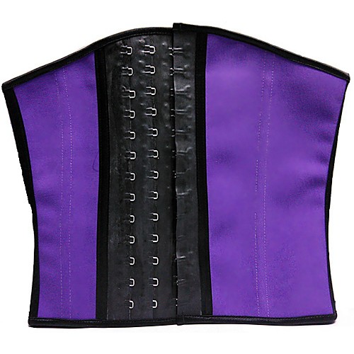 

Women's Cotton Hook & Eye Underbust Corset - Solid Colored, Modern Style / Basic Black Blue Purple S M L