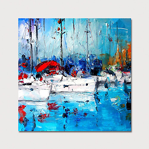

Oil Painting Hand Painted Square Abstract Modern Stretched Canvas