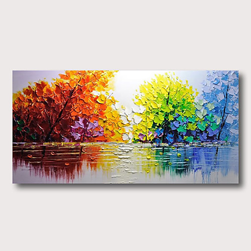 

Oil Painting Hand Painted Horizontal Abstract Abstract Landscape Comtemporary Modern Stretched Canvas