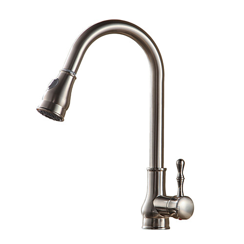 

Kitchen faucet - Single Handle One Hole Oil-rubbed Bronze / Nickel Brushed / Electroplated Pull-out / ­Pull-down / Tall / ­High Arc Vessel