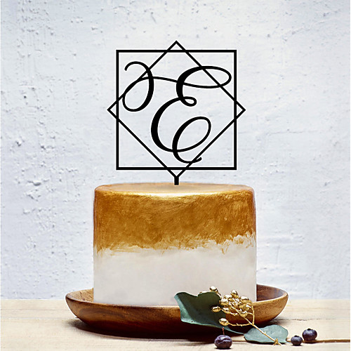 

Cake Topper Classic Theme / Creative / Wedding Personalized / Romantic Acrylic Wedding / Birthday with Solid 1 pcs OPP
