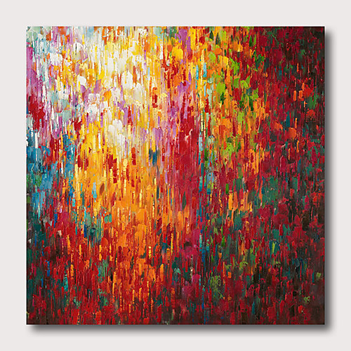 

Oil Painting Hand Painted Square Abstract Abstract Landscape Comtemporary Modern Stretched Canvas