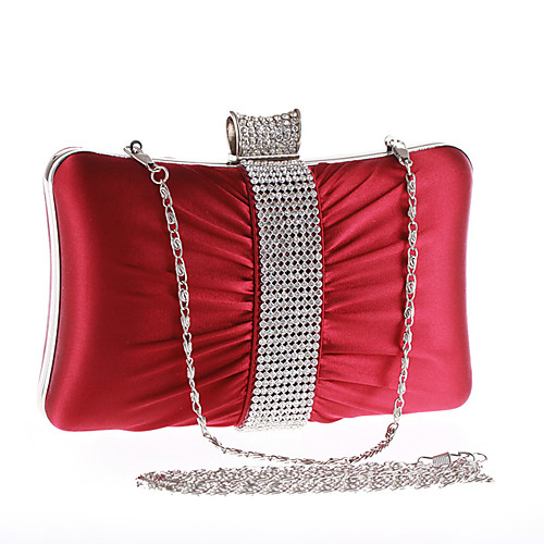 

Women's Crystals / Chain Polyester Evening Bag 2020 Solid Color Wine / Black / Blue