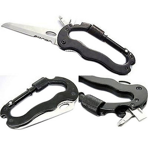 

Buckle Portable Camping & Hiking Multi-function Aluminium Alloy 1pc Black Travel Accessory