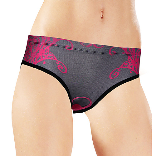 

Malciklo Women's Cycling Padded Shorts Bike Underwear Shorts Bottoms Breathable Sweat-wicking Sports Floral Botanical Fuchsia / Red Mountain Bike MTB Road Bike Cycling Clothing Apparel Race Fit Bike