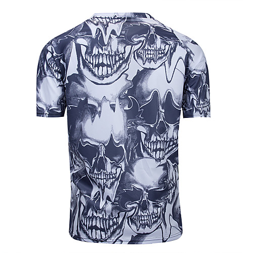 

Men's Short Sleeve Cycling Jersey Downhill Jersey Dirt Bike Jersey Black / White Skull Bike Jersey Top Mountain Bike MTB Road Bike Cycling Breathable Quick Dry Sweat-wicking Sports Clothing Apparel