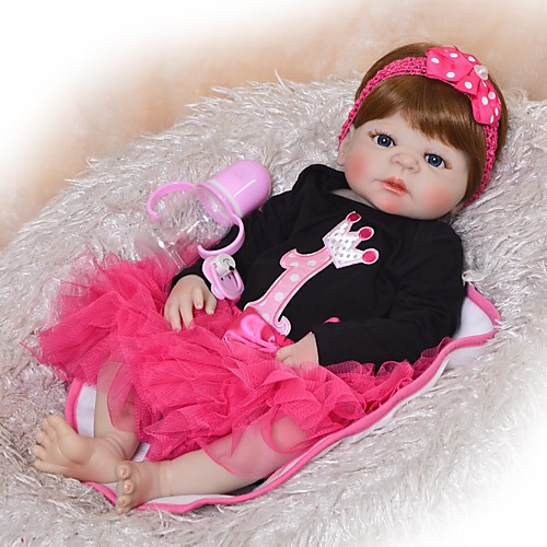 

FeelWind 22 inch Reborn Doll Baby Boy Baby Girl Reborn Baby Doll Kids / Teen Adorable Lovely Full Body Silicone with Clothes and Accessories for Girls' Birthday and Festival Gifts