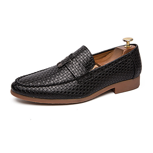 

Men's Spring & Summer / Fall & Winter Business / Casual Daily Party & Evening Loafers & Slip-Ons Walking Shoes Faux Leather Non-slipping Wear Proof Light Brown / Black / Beading
