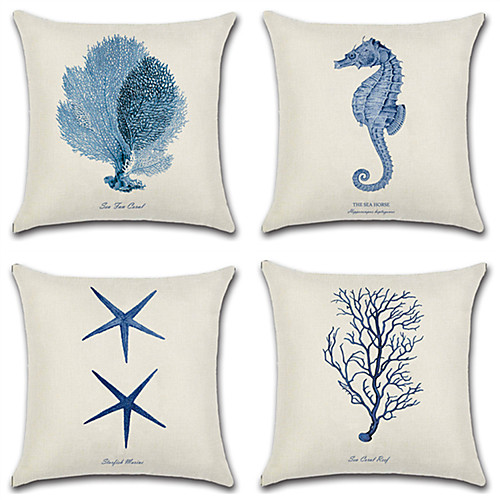 

1 pcs Cotton / Linen Pillow Cover, 3D Print Nautical Fashion Christmas