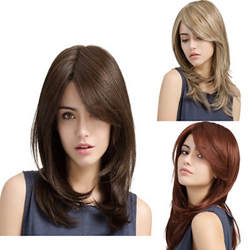 

Synthetic Wig Deep Wave Middle Part Wig Ombre Long Light golden Dark Wine Light Brown Synthetic Hair 28 inch Women's Women Ombre