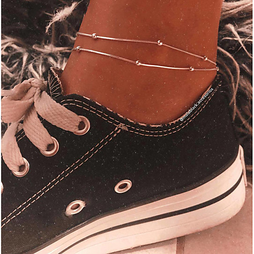 

Ankle Bracelet Women's Body Jewelry For Party Daily Alloy Silver 1pc