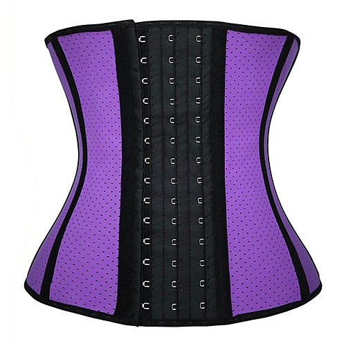 

Women's Hook & Eye Underbust Corset - Solid Colored / Vertical Stripes, Mesh / Basic Black Purple Fuchsia XS S M