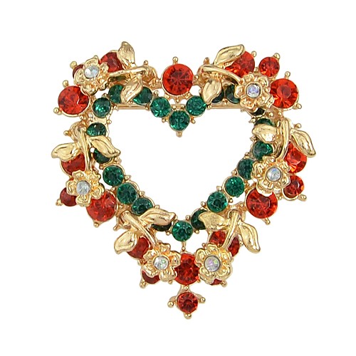

Women's Brooches Fancy Sweet Heart Stylish Luxury Cute Rhinestone Brooch Jewelry Rainbow For Christmas Graduation Daily