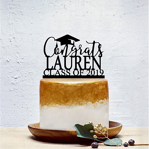 

Cake Topper Classic Theme / Creative / School / Graduation Personalized / Romantic Acrylic Party / Graduation with Solid 1 pcs OPP