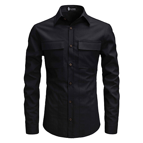 

Men's Solid Colored Shirt - Cotton White / Black / Red / Navy Blue