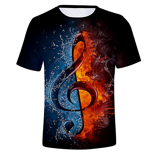 

Men's Graphic Flame Print T-shirt Daily Round Neck White / Black / Purple / Gold / Beige / Gray / Short Sleeve / Summer