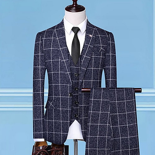 

Men's Suits Notch Lapel Polyester White / Black / Gray / Slim
