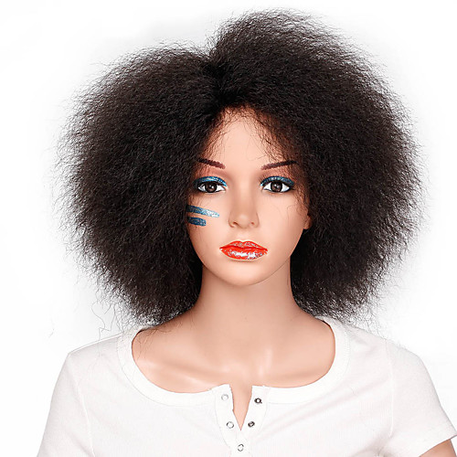 

Synthetic Wig Afro Body Wave Minaj Bob Wig Short Dark Brown Synthetic Hair 12INCH Women's Odor Free Adjustable Heat Resistant Silver Brown