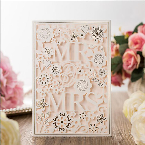 

Side Fold Wedding Invitations 20 - Invitation Cards Artistic Style Pure Paper 7 1/5×5 (18.412.8cm) Embossed