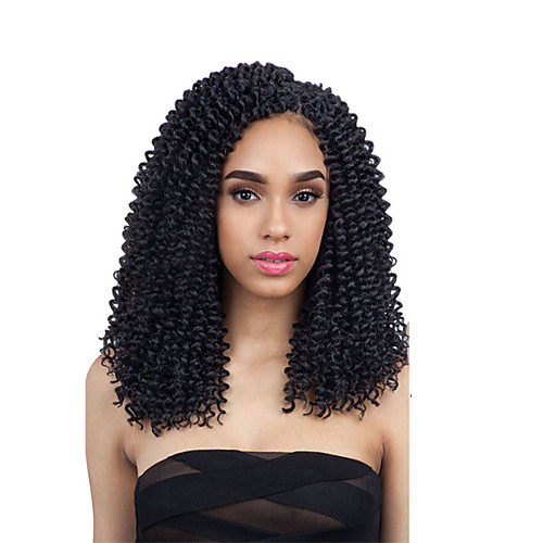 

Crochet Hair Braids Deep Curly Box Braids Natural Color Synthetic Hair Braiding Hair 3 Pieces Ombre Hair