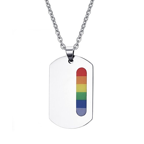 

Pendant Necklace Rainbow Steel Stainless For LGBT Pride Cosplay Men's Women's Costume Jewelry Fashion Jewelry