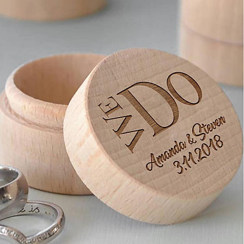 

Personalized Ring Boxes Wood Necklace Cylinder Engraved