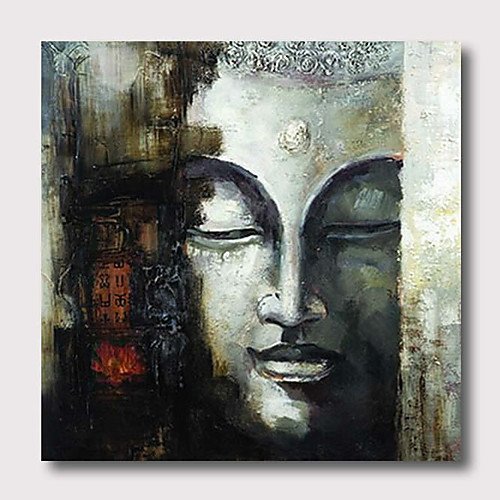 

Oil Painting Hand Painted Square Abstract People Comtemporary Modern Stretched Canvas