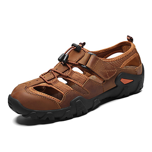 

Men's Summer Casual Beach Home Sandals Water Shoes / Upstream Shoes Elastic Fabric Breathable Non-slipping Wear Proof Light Brown / Dark Brown / Black