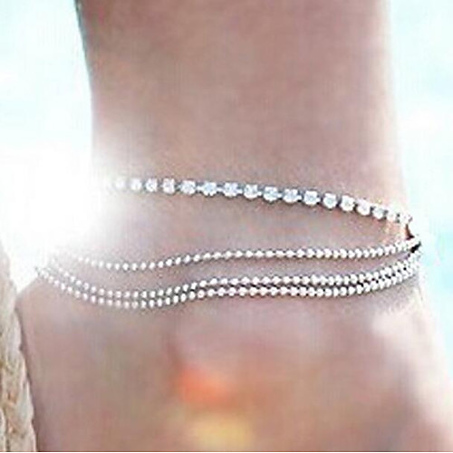 

Ankle Bracelet Women's Body Jewelry For Daily Holiday Alloy Silver 1pc