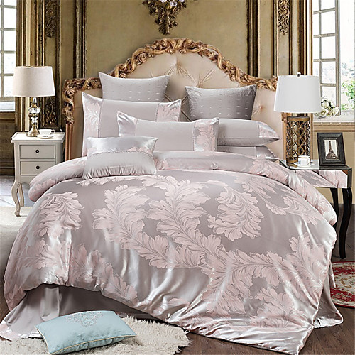 

Duvet Cover Sets Solid Colored / Luxury Cotton Jacquard 4 PieceBedding Sets