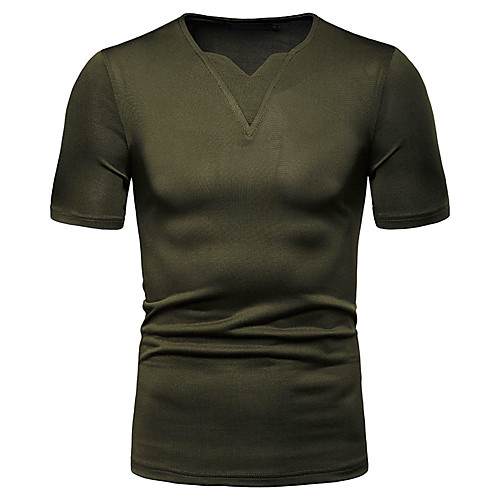 

Men's T shirt Solid Colored Short Sleeve Daily Tops White Black Army Green