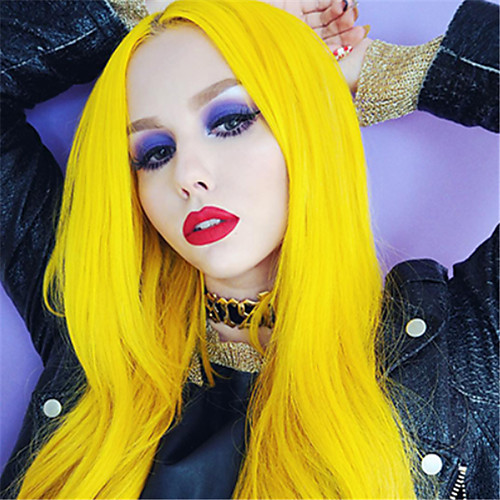 

Synthetic Lace Front Wig Straight Minaj Middle Part Lace Front Wig Long Yellow Synthetic Hair 24 inch Women's Synthetic Easy dressing New Arrival Red